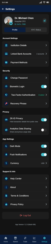PX Wallet Settings